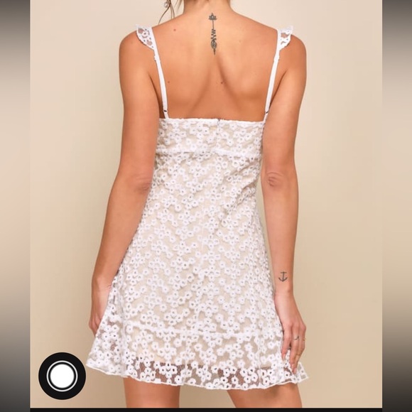 Lulus Charmaine White Embroidered White Mini Dress - Picture 2 of 6